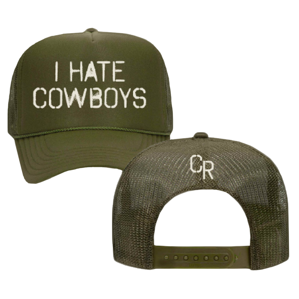 I Hate Cowboys Green Trucker Hat